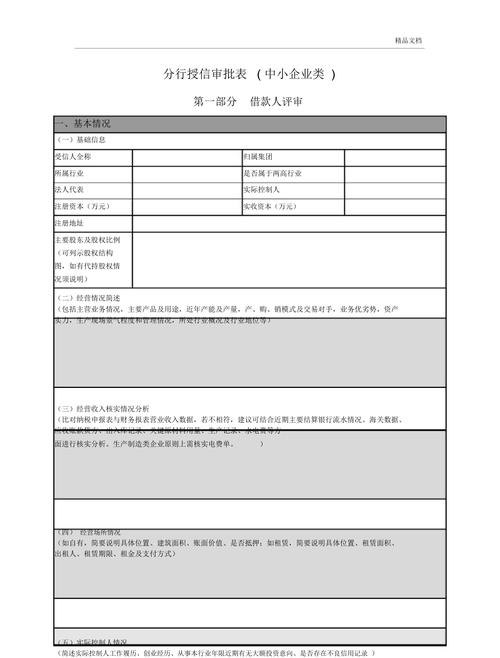 企业银行贷款授信审批