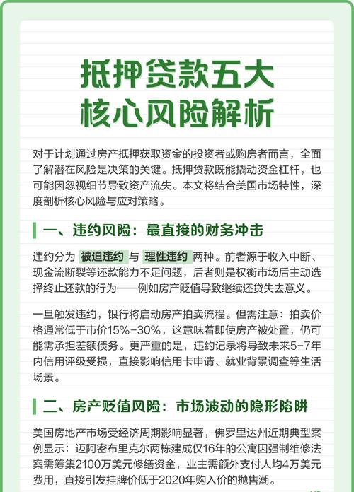 企业抵押贷款存在的风险及应对策略