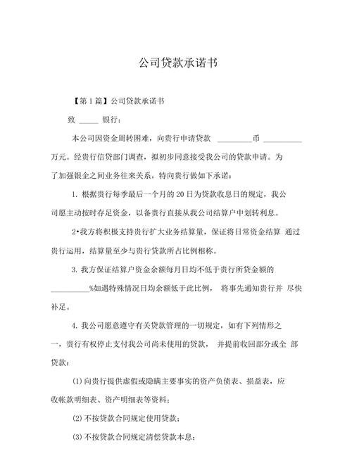 企业贷款资金承诺，保障与责任