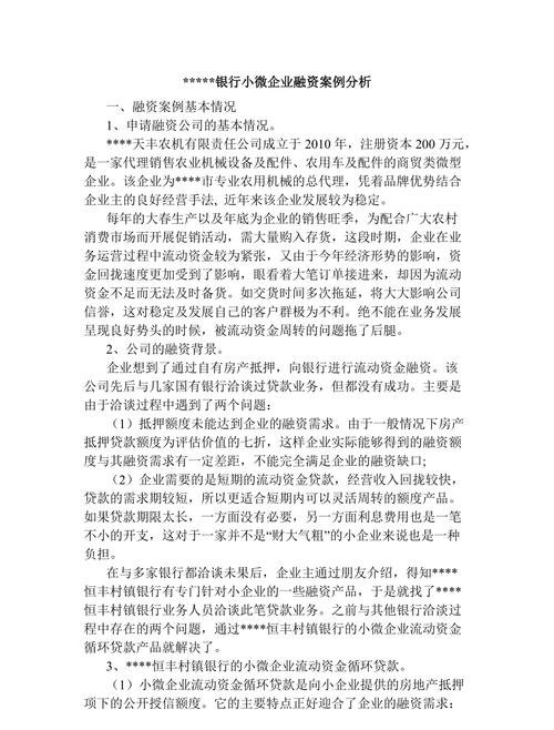 企业贷款融资案例分析，成功的关键因素与启示