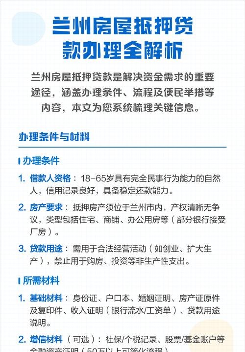 兰州市企业房子抵押贷款流程全解析